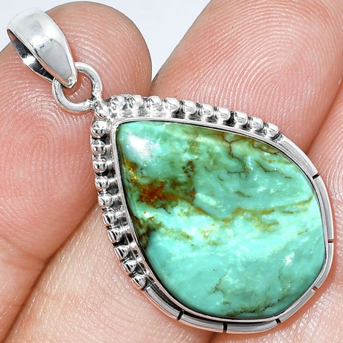 Natural Rare Turquoise Nevada Aztec Mt Pendant SDP153804 P-1058, 17x24 mm