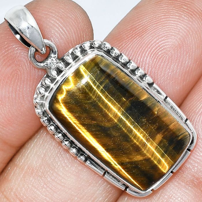 Tiger Eye Pendant SDP153807 P-1058, 13x22 mm