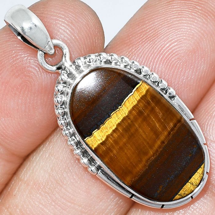 Tiger Eye Pendant SDP153813 P-1058, 14x24 mm