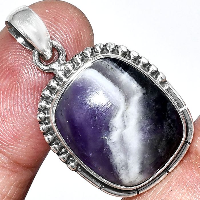 Chevron Amethyst Pendant SDP153817 P-1058, 15x19 mm