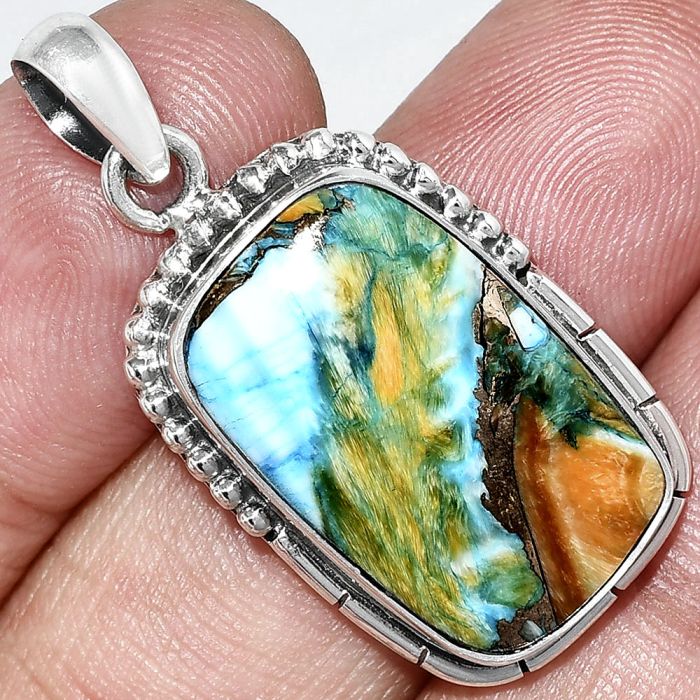 Spiny Oyster Turquoise Pendant SDP153829 P-1058, 14x22 mm