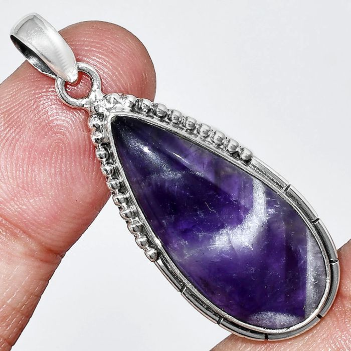 Chevron Amethyst Pendant SDP153830 P-1058, 13x29 mm