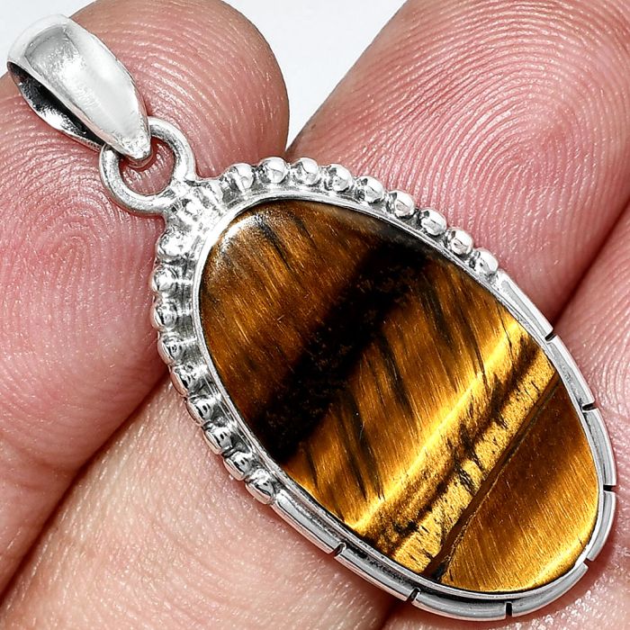 Tiger Eye Pendant SDP153837 P-1058, 14x25 mm