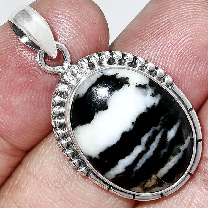 Black Zebra Jasper Pendant SDP153842 P-1058, 16x20 mm