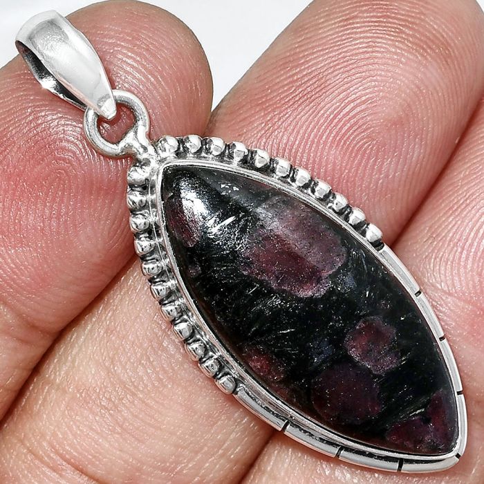 Russian Eudialyte Pendant SDP153843 P-1058, 13x29 mm