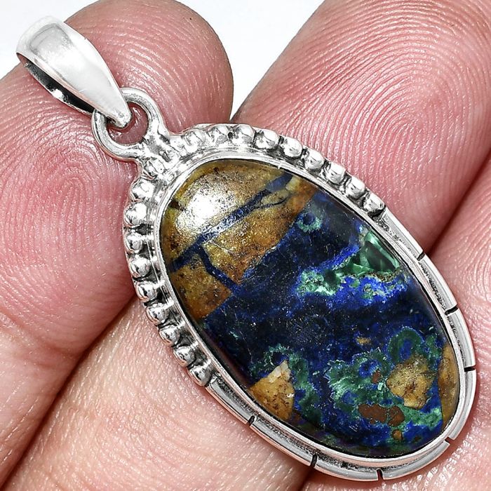 Azurite Chrysocolla Pendant SDP153847 P-1058, 14x25 mm