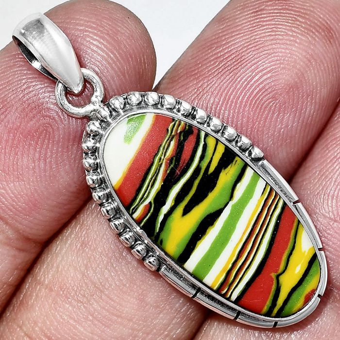 Fordite Detroit Agate Pendant SDP153848 P-1058, 12x26 mm