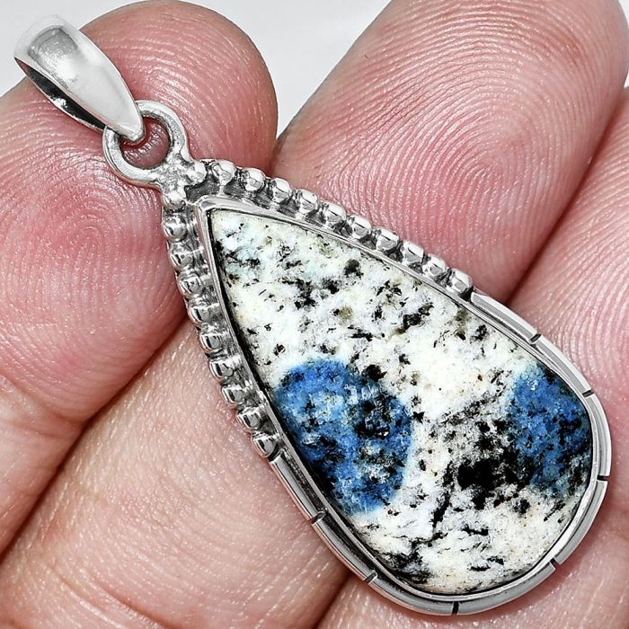 K2 Blue - Azurite In Quartz Pendant SDP153853 P-1058, 15x28 mm