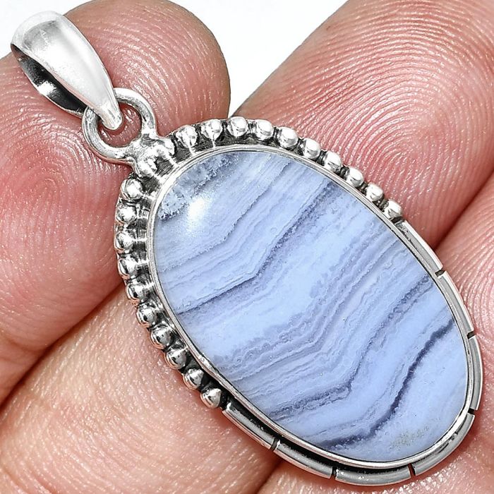 Blue Lace Agate Pendant SDP153856 P-1058, 15x25 mm