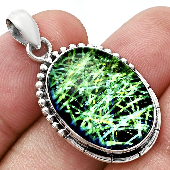 Dichroic Glass Pendant SDP153864 P-1058, 16x22 mm