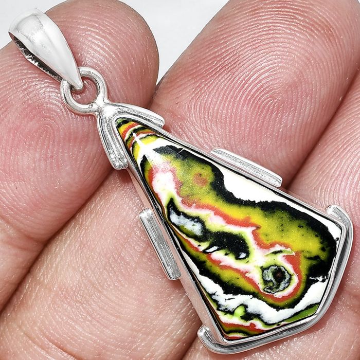 Fordite Detroit Agate Pendant SDP153871 P-1072, 16x27 mm