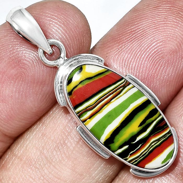 Fordite Detroit Agate Pendant SDP153874 P-1072, 11x22 mm