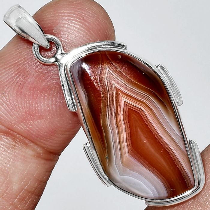 Lake Superior Agate Pendant SDP153886 P-1072, 14x27 mm