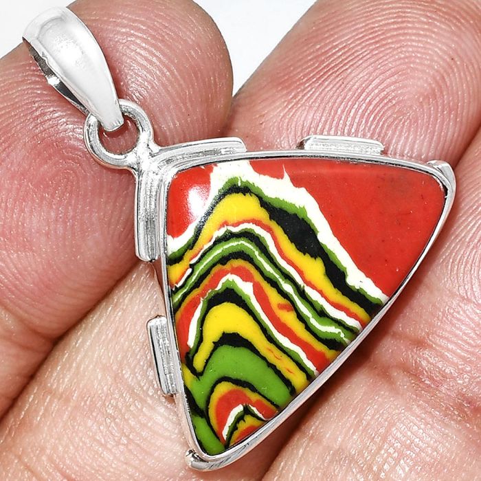 Fordite Detroit Agate Pendant SDP153892 P-1072, 17x24 mm