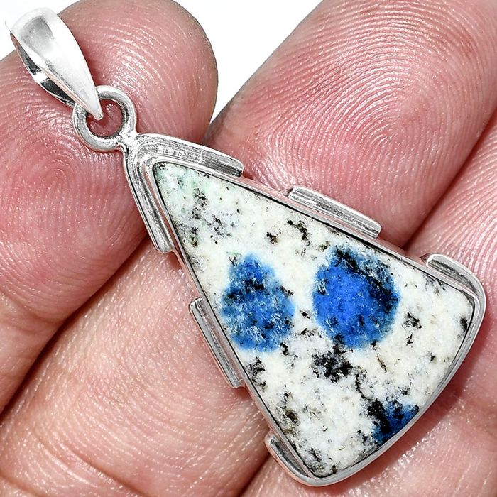 K2 Blue - Azurite In Quartz Pendant SDP153904 P-1072, 17x26 mm