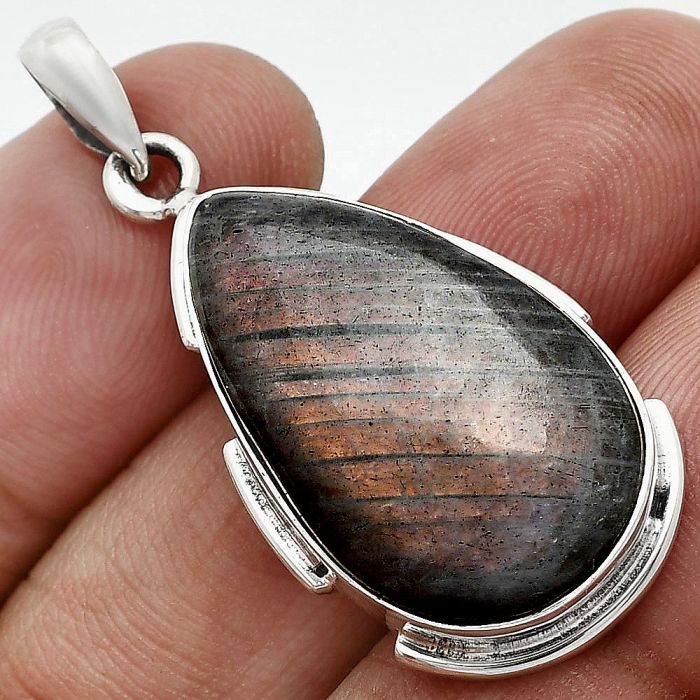 Purple Labradorite Pendant SDP153913 P-1072, 16x26 mm