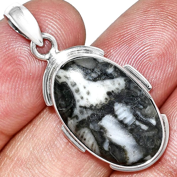 Mexican Cabbing Fossil Pendant SDP153920 P-1072, 14x22 mm