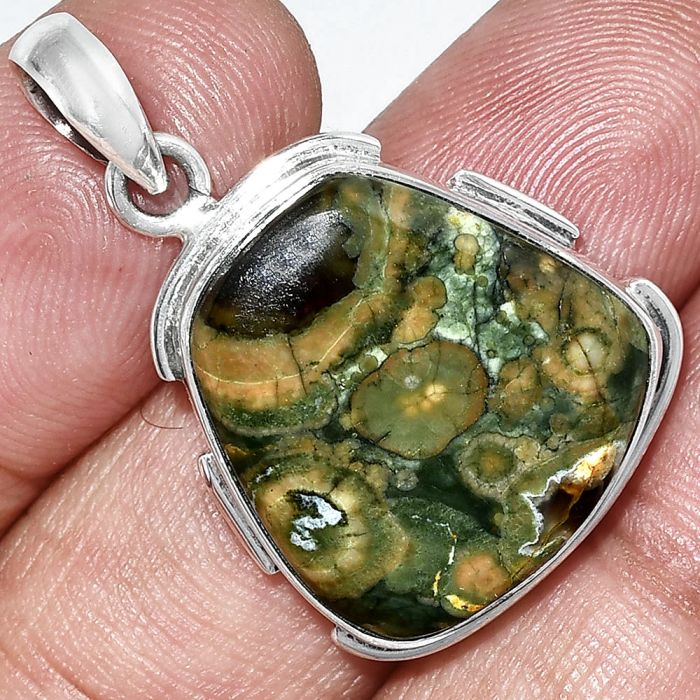 Rhyolite - Rainforest Jasper Pendant SDP153938 P-1072, 19x20 mm