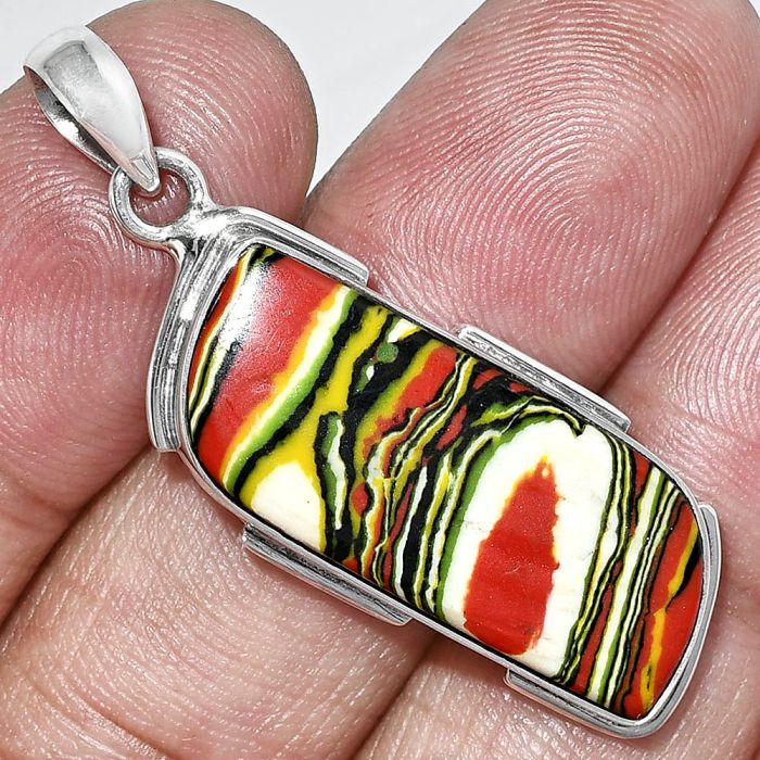 Fordite Detroit Agate Pendant SDP153945 P-1072, 12x29 mm