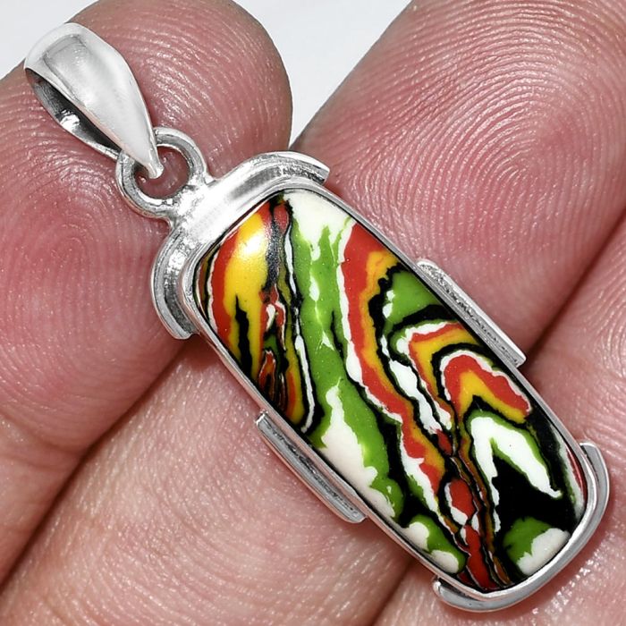 Fordite Detroit Agate Pendant SDP153954 P-1072, 10x24 mm