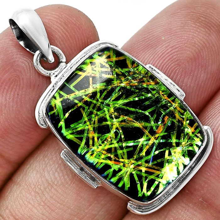 Dichroic Glass Pendant SDP153958 P-1072, 16x22 mm