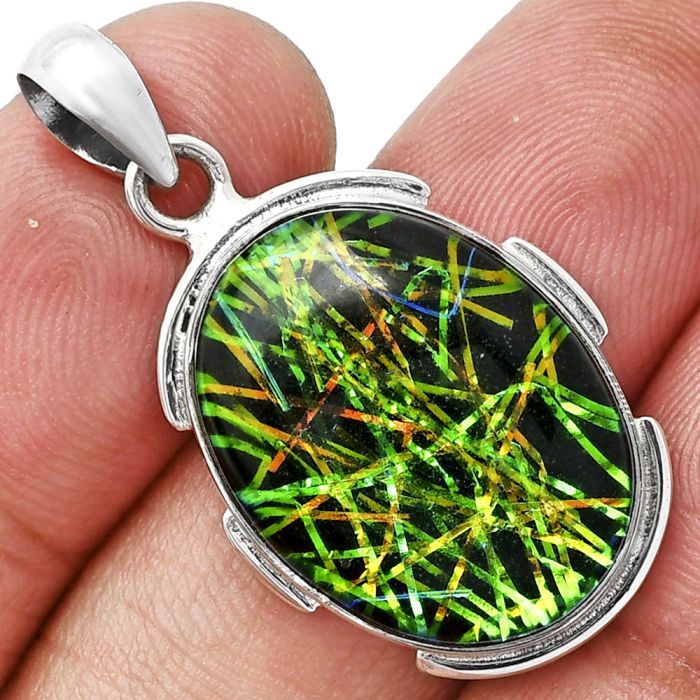 Dichroic Glass Pendant SDP153959 P-1072, 16x21 mm