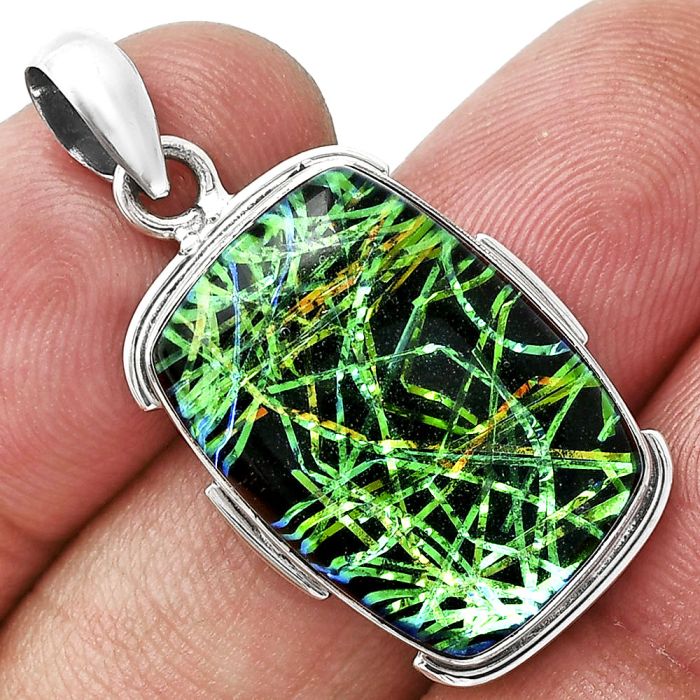 Dichroic Glass Pendant SDP153960 P-1072, 15x21 mm