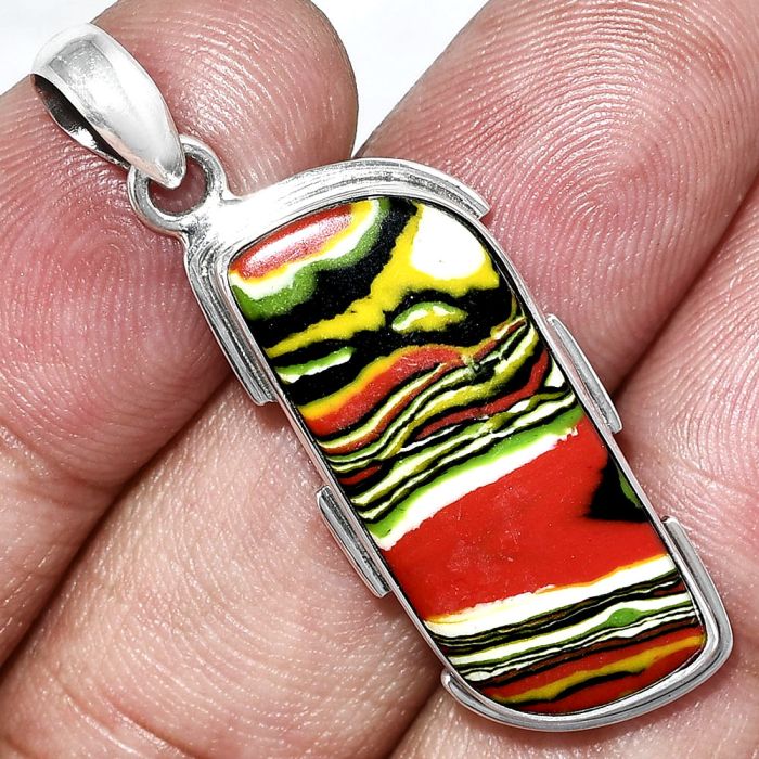 Fordite Detroit Agate Pendant SDP153968 P-1072, 12x28 mm