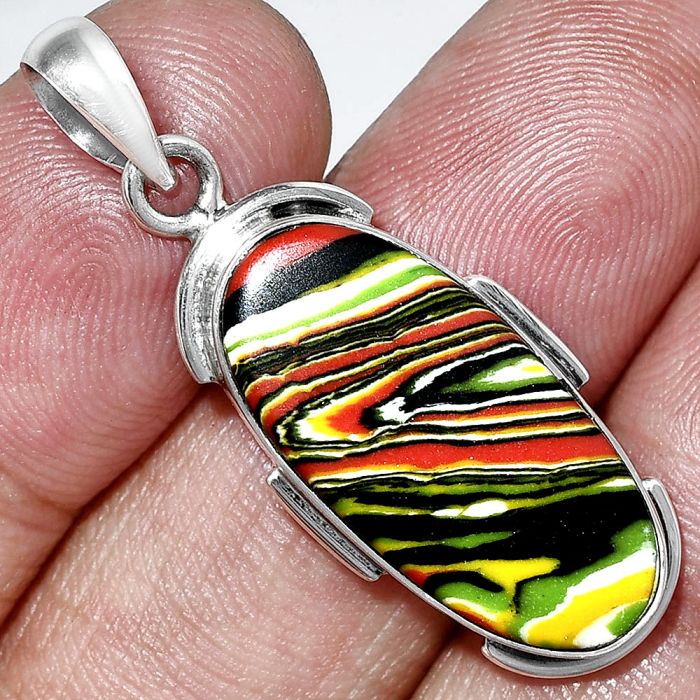 Fordite Detroit Agate Pendant SDP153971 P-1072, 12x24 mm