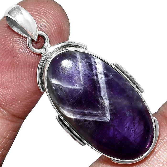 Chevron Amethyst Pendant SDP153972 P-1072, 15x27 mm