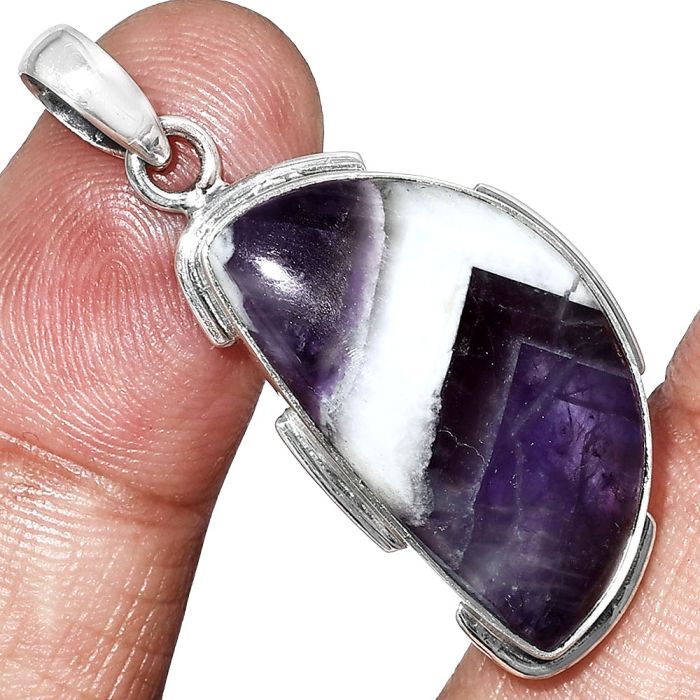 Chevron Amethyst Pendant SDP153976 P-1072, 15x26 mm