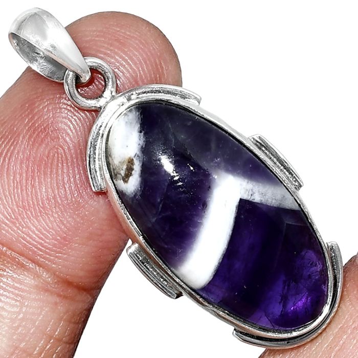 Chevron Amethyst Pendant SDP153983 P-1072, 13x25 mm