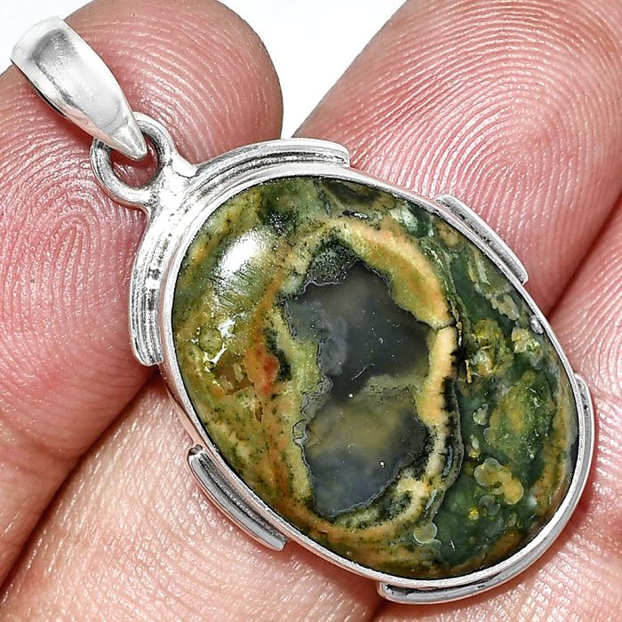 Rhyolite - Rainforest Jasper Pendant SDP153985 P-1072, 17x24 mm