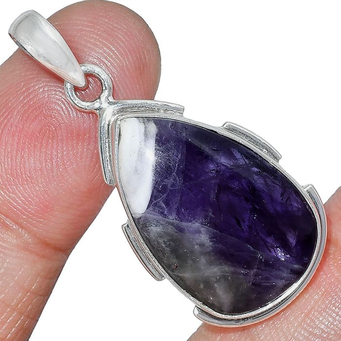 Chevron Amethyst Pendant SDP153987 P-1072, 15x23 mm