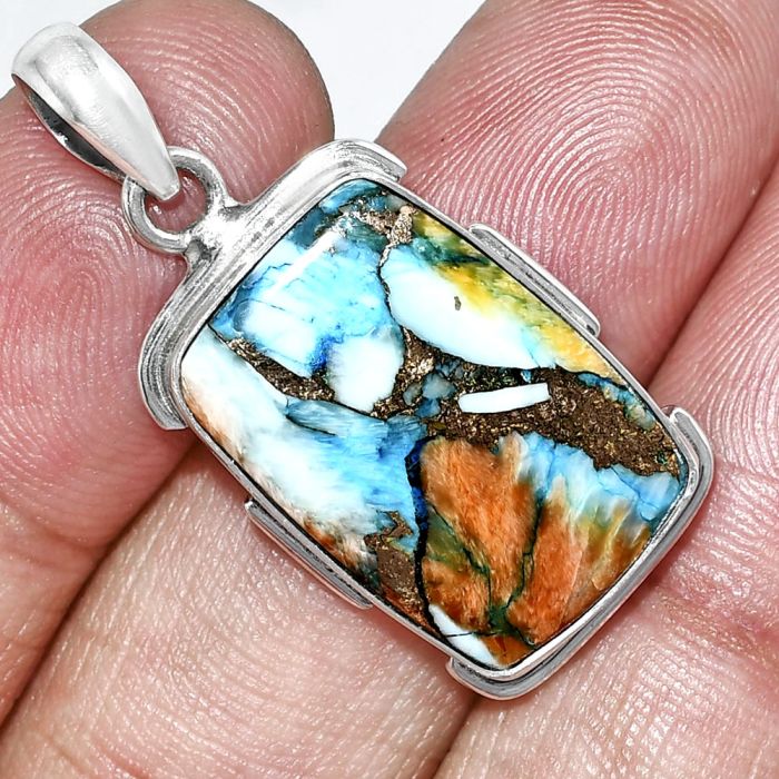 Spiny Oyster Turquoise Pendant SDP153994 P-1072, 14x21 mm