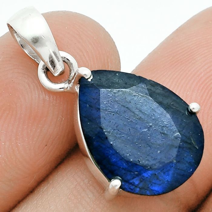 Faceted Blue Labradorite Pendant SDP157048 P-1013, 12x16 mm