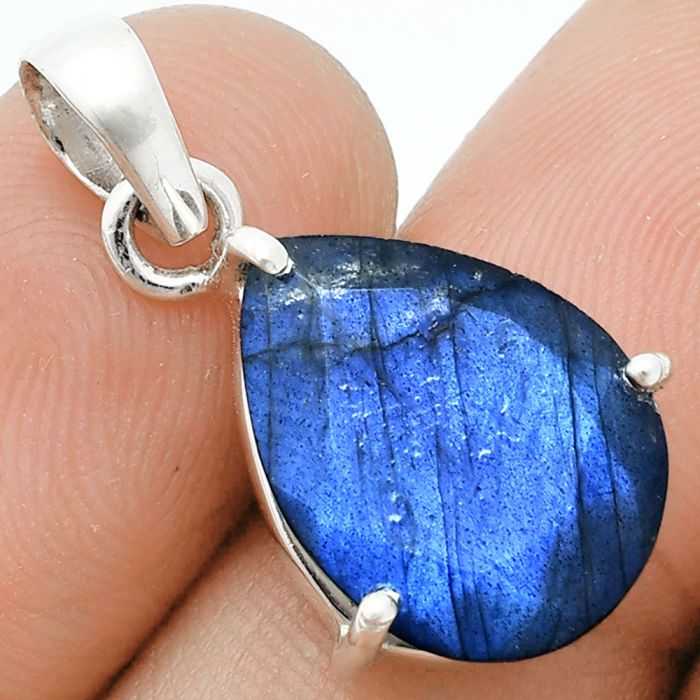 Faceted Blue Labradorite Pendant SDP157055 P-1013, 12x16 mm