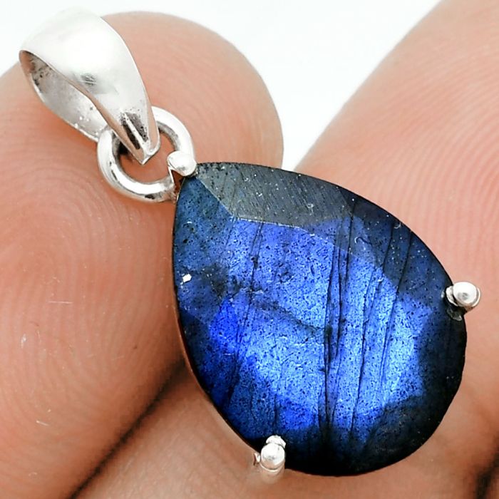 Faceted Blue Labradorite Pendant SDP157056 P-1013, 12x16 mm