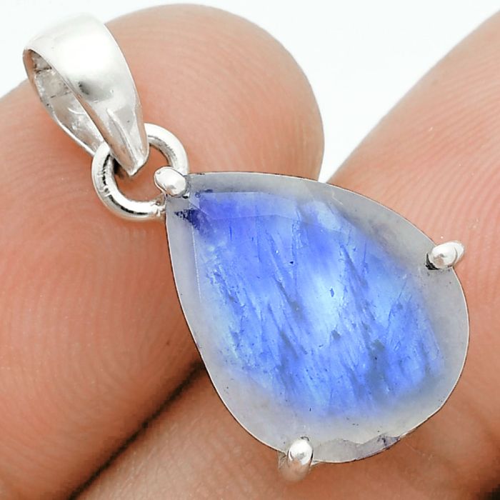 Faceted Rainbow Moonstone Pendant SDP157060 P-1013, 12x16 mm