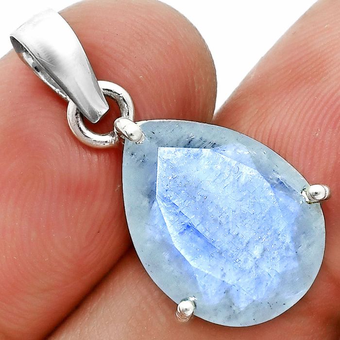 Faceted Rainbow Moonstone Pendant SDP157066 P-1013, 12x16 mm