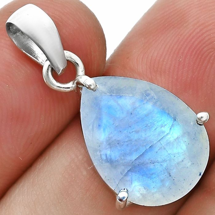 Faceted Rainbow Moonstone Pendant SDP157067 P-1013, 12x16 mm