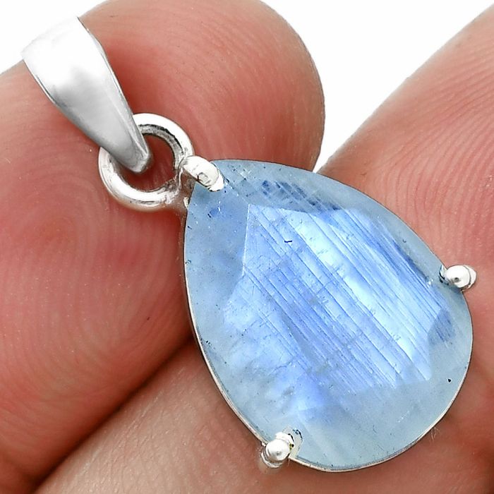 Faceted Rainbow Moonstone Pendant SDP157073 P-1013, 12x16 mm