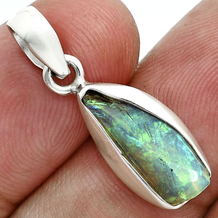 Ethiopian Opal Rough Pendant SDP157094 P-1001, 7x16 mm