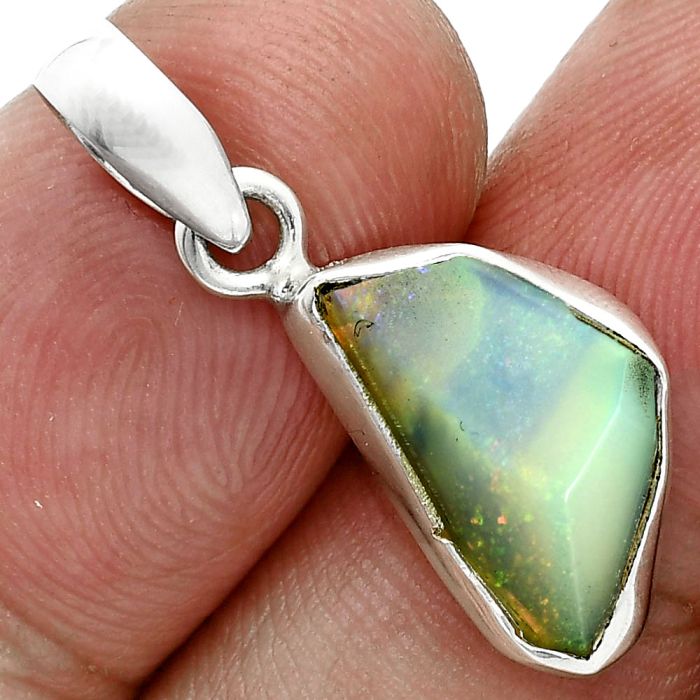 Ethiopian Opal Rough Pendant SDP157097 P-1001, 9x15 mm