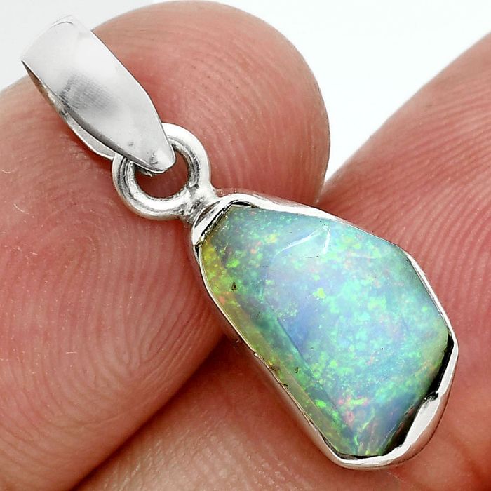 Ethiopian Opal Rough Pendant SDP157098 P-1001, 8x14 mm