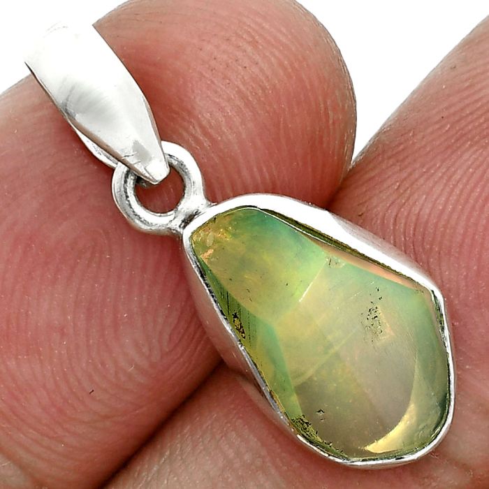 Ethiopian Opal Rough Pendant SDP157101 P-1001, 9x14 mm