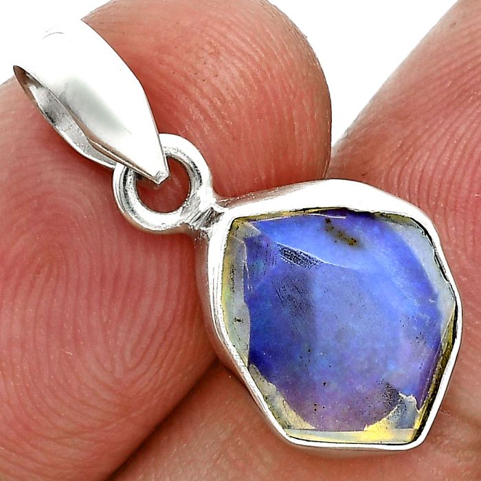 Ethiopian Opal Rough Pendant SDP157102 P-1001, 11x13 mm