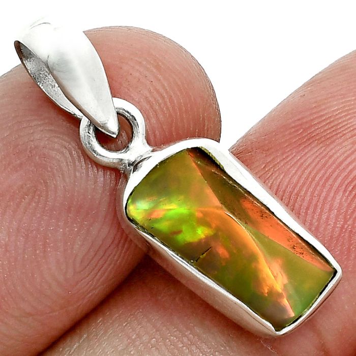 Ethiopian Opal Rough Pendant SDP157111 P-1001, 7x14 mm