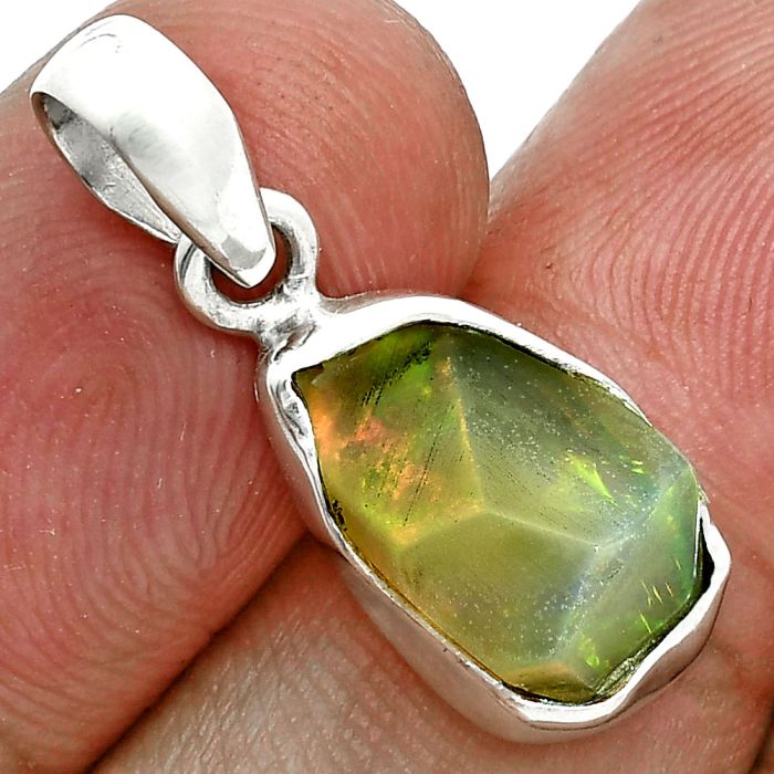 Ethiopian Opal Rough Pendant SDP157113 P-1001, 9x14 mm