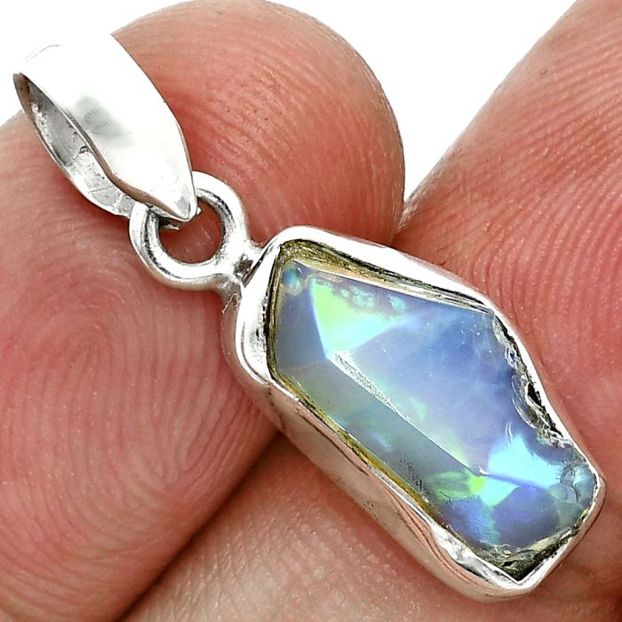 Ethiopian Opal Rough Pendant SDP157121 P-1001, 8x15 mm